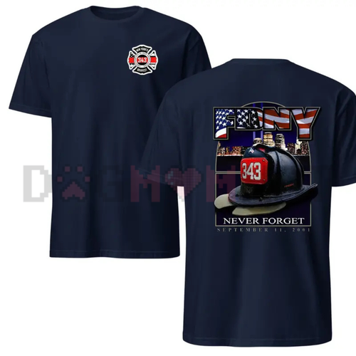 343 Firefighter Memorial T-Shirt – 9/11 Never Forget Tribute Tee