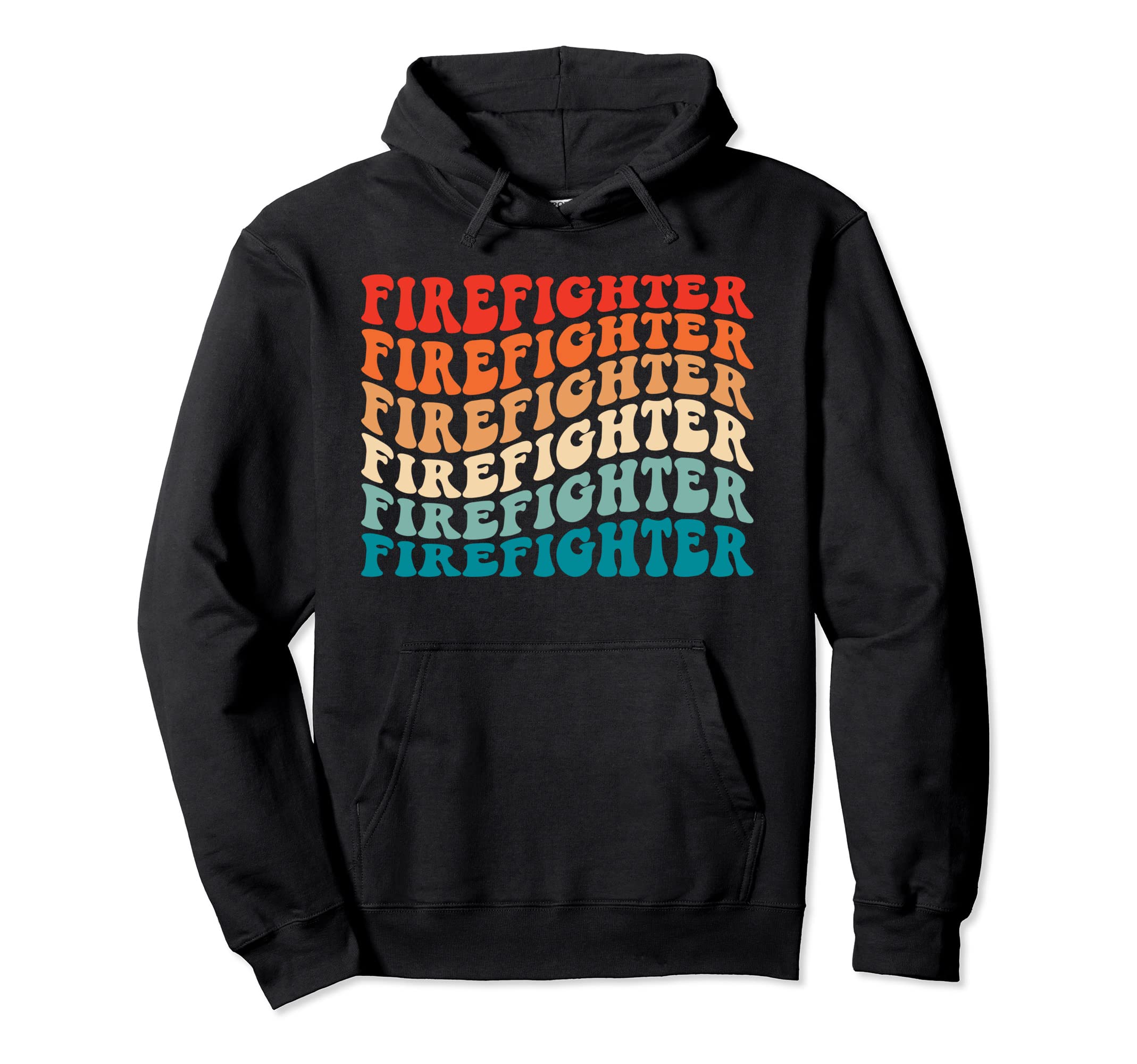 Groovy Firefighter Wife Fireman 70S Funny Hoodie - Graphic Print Unisex