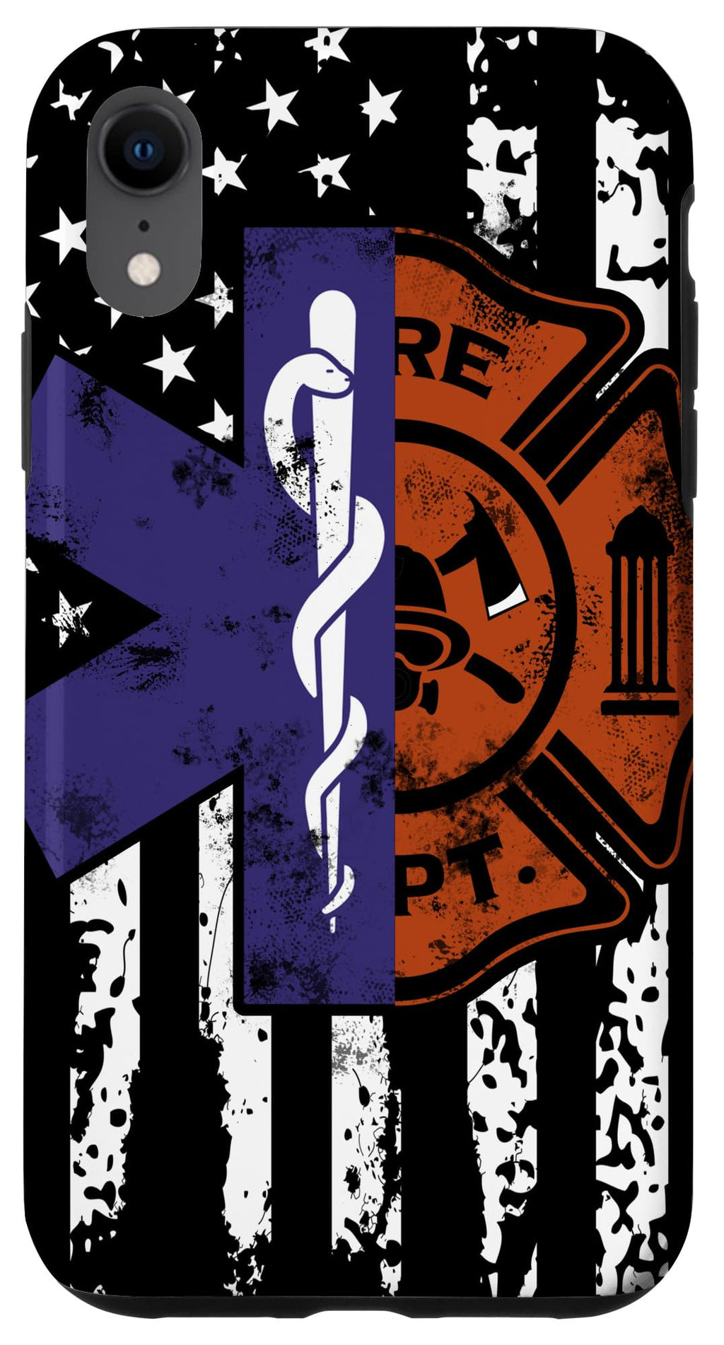 iPhone XR EMT Firefighter Fire Rescue EMT American Flag Gift Case