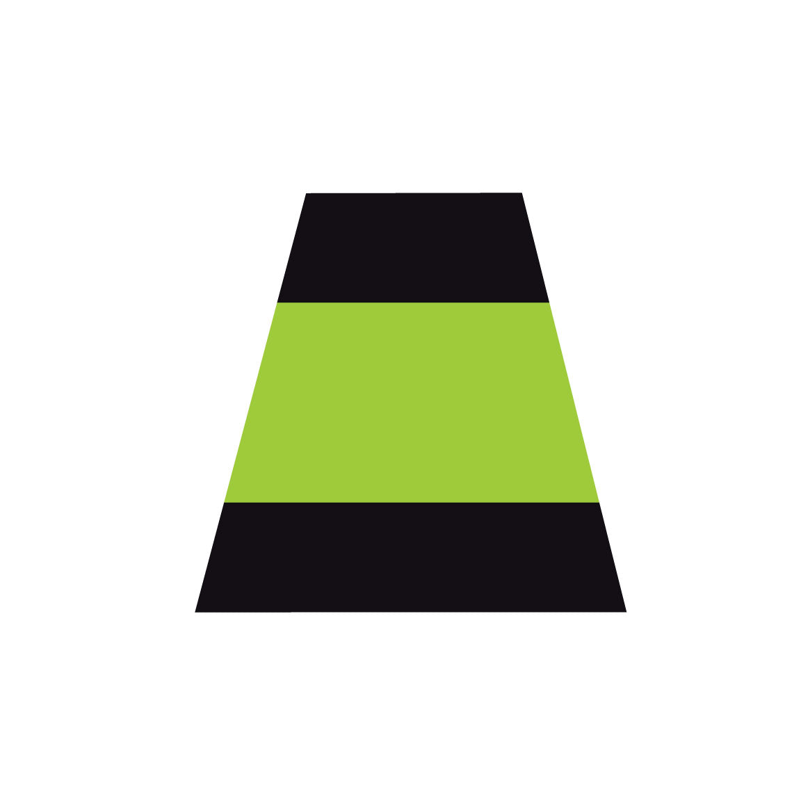 BLACK AND GREEN TRIPLE STRIPE REFLECTIVE HELMET (TET) TETRAHEDRON