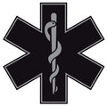 BLACK STAR OF LIFE REFLECTIVE HELMET DECAL