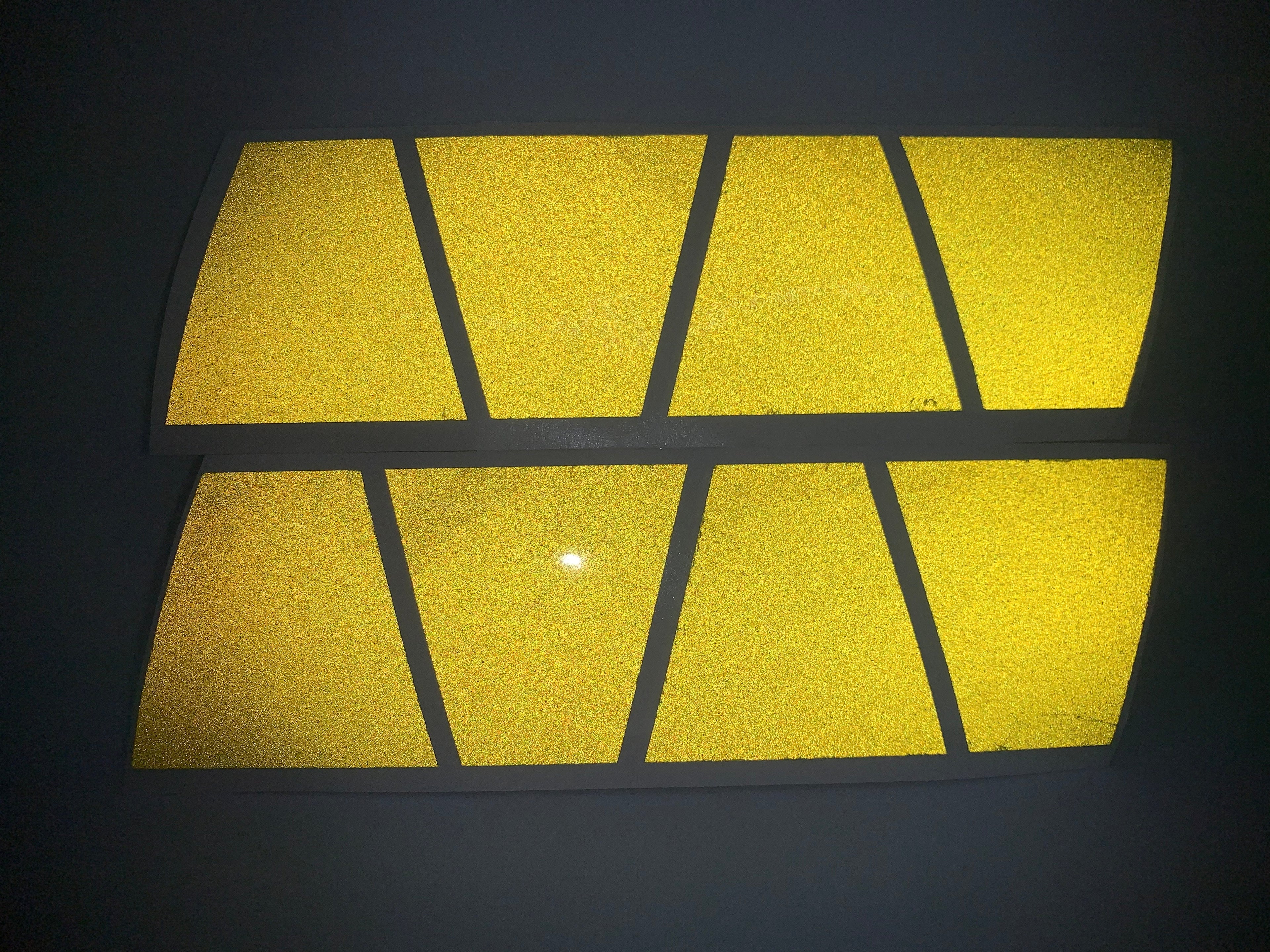 RETRO FLUORESCENT YELLOW REFLECTIVE HELMET (TET) TETRAHEDRON 8 PACK