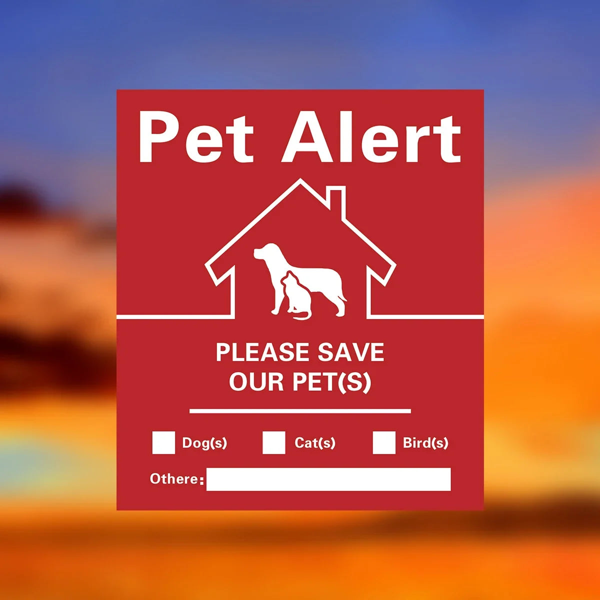 Pet Alert Stickers | Emergency Pet Rescue Window Decals (4 Pack)