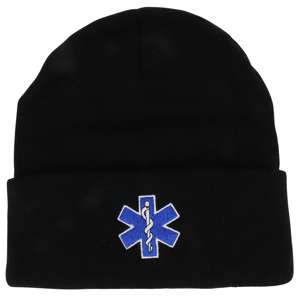 Broner Hats Military and Law Enforcement Watch Cap Cuff Beanie (One Size EMT Black)