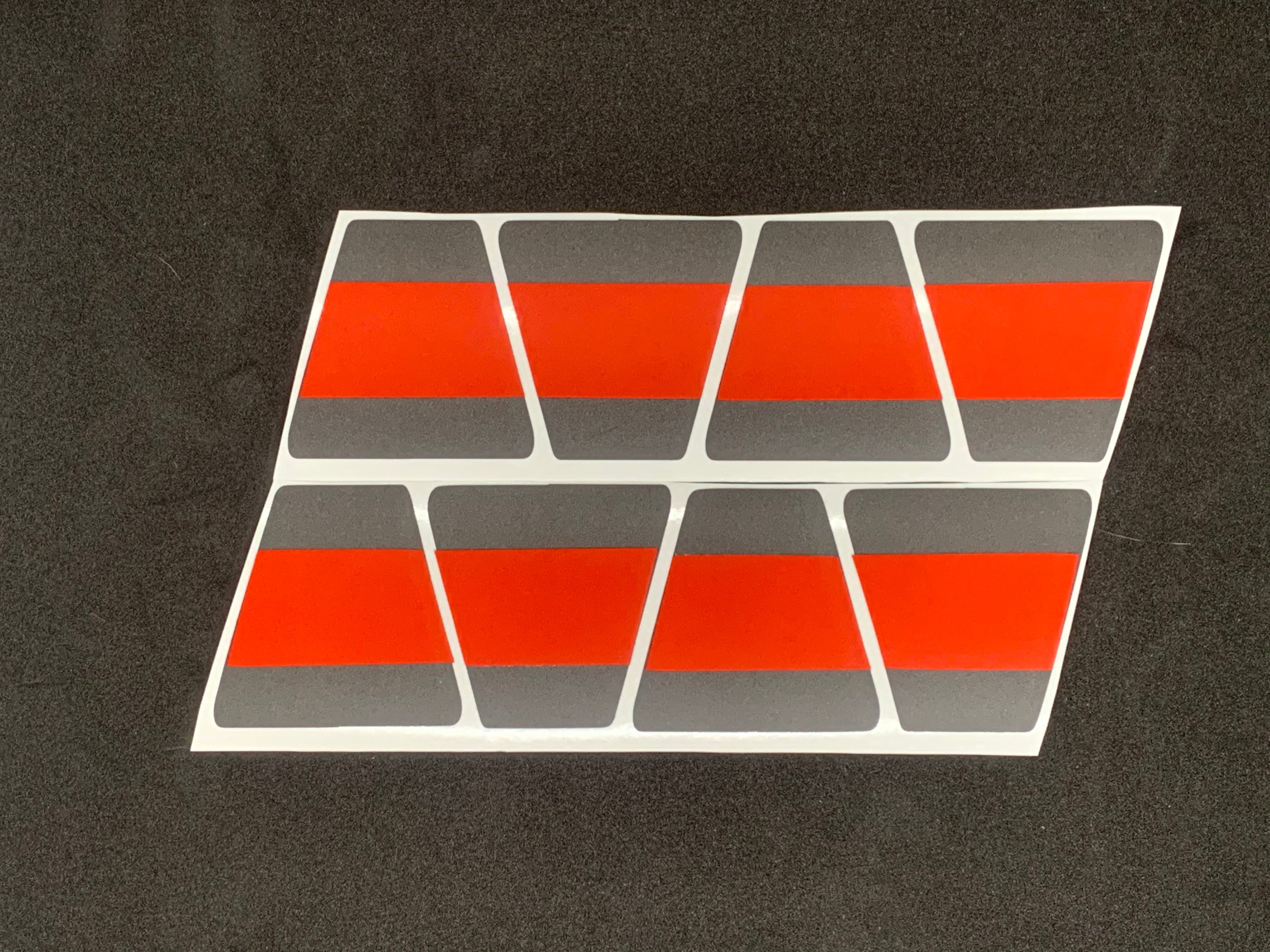 MATTE BLACK WITH MATTE RED LINE TRIPLE STRIPE REFLECTIVE HELMET (TET) TETRAHEDRON 8 PACK
